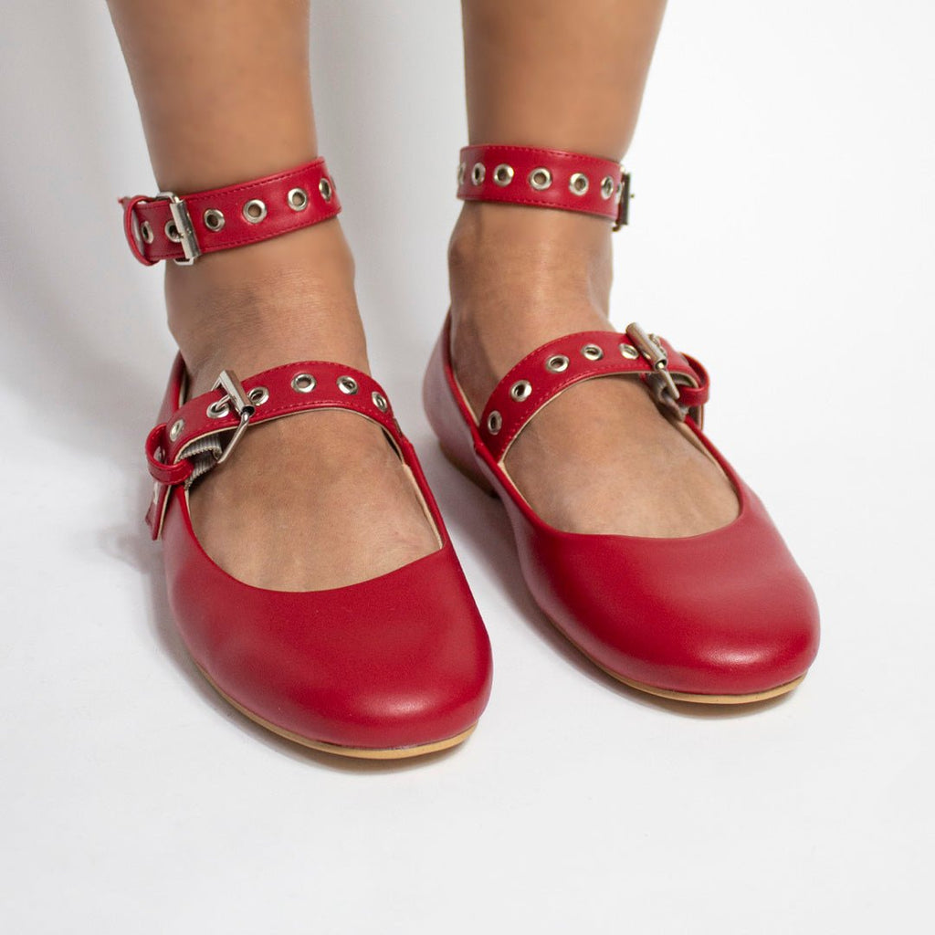 Flat 09210 Rojo - KiraZapatería