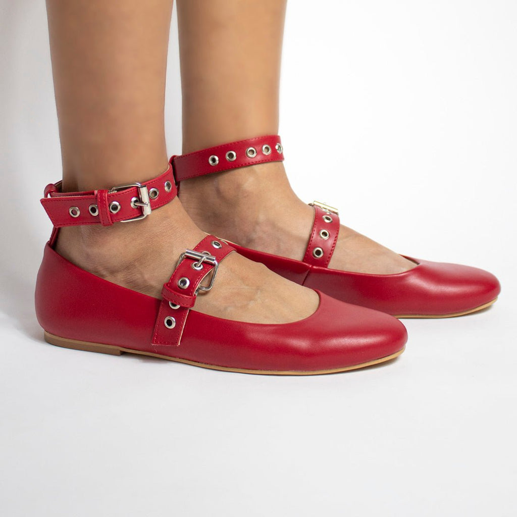 Flat 09210 Rojo - KiraZapatería